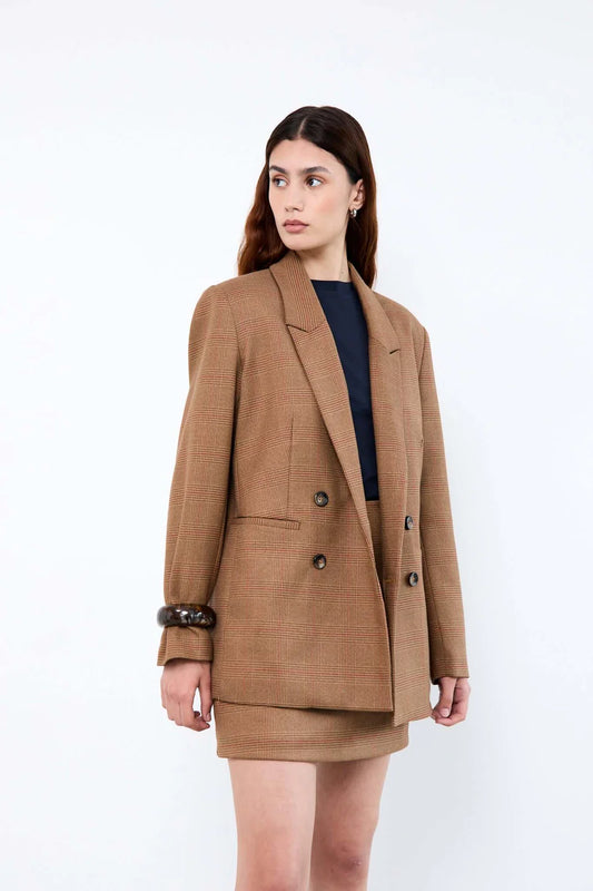 MAGGIE SKIRT CAMEL PRINCE OF WALES