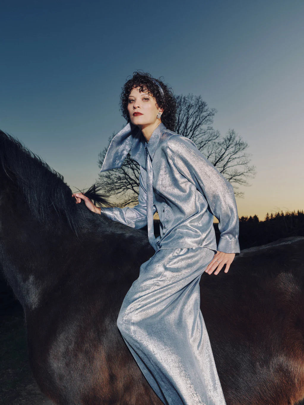 GODELIEVE HEMD SHINY SILVER