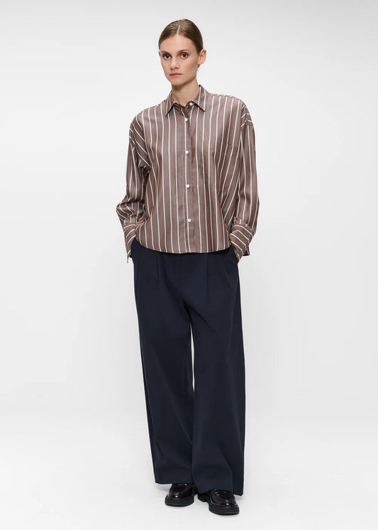 TENCEL STRIPE BOXY SHIRT