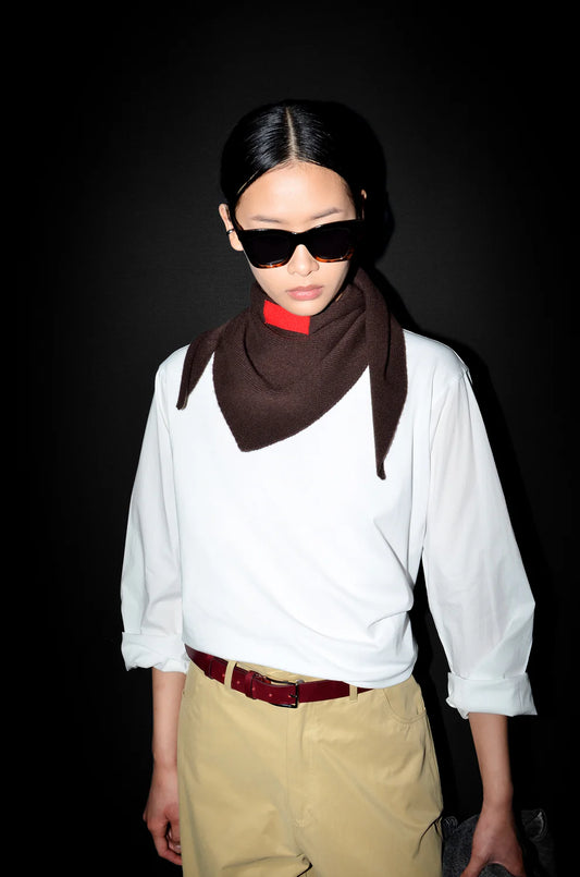 AMIRA SCARF DARK BROWN