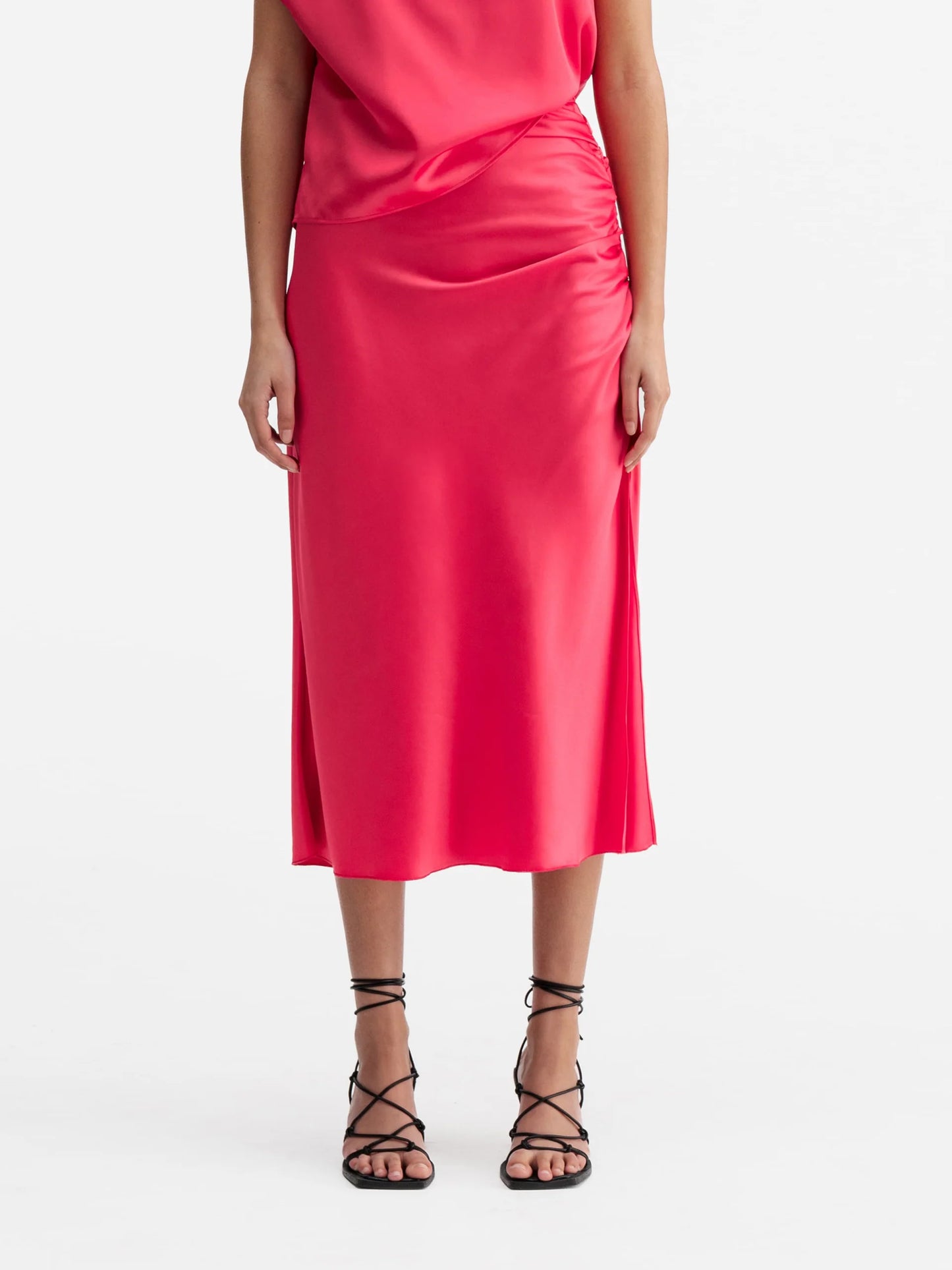 DINA SATIN SKIRT BUBBLEGUM