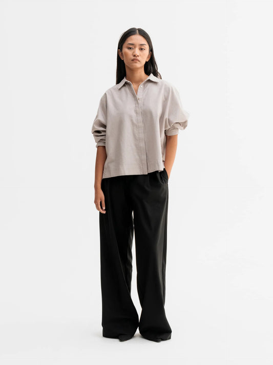 GIGI OXFORD SHIRT - LIGHT BROWN