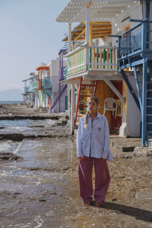 MOON SHIRT BORDEAUX STRIPE
