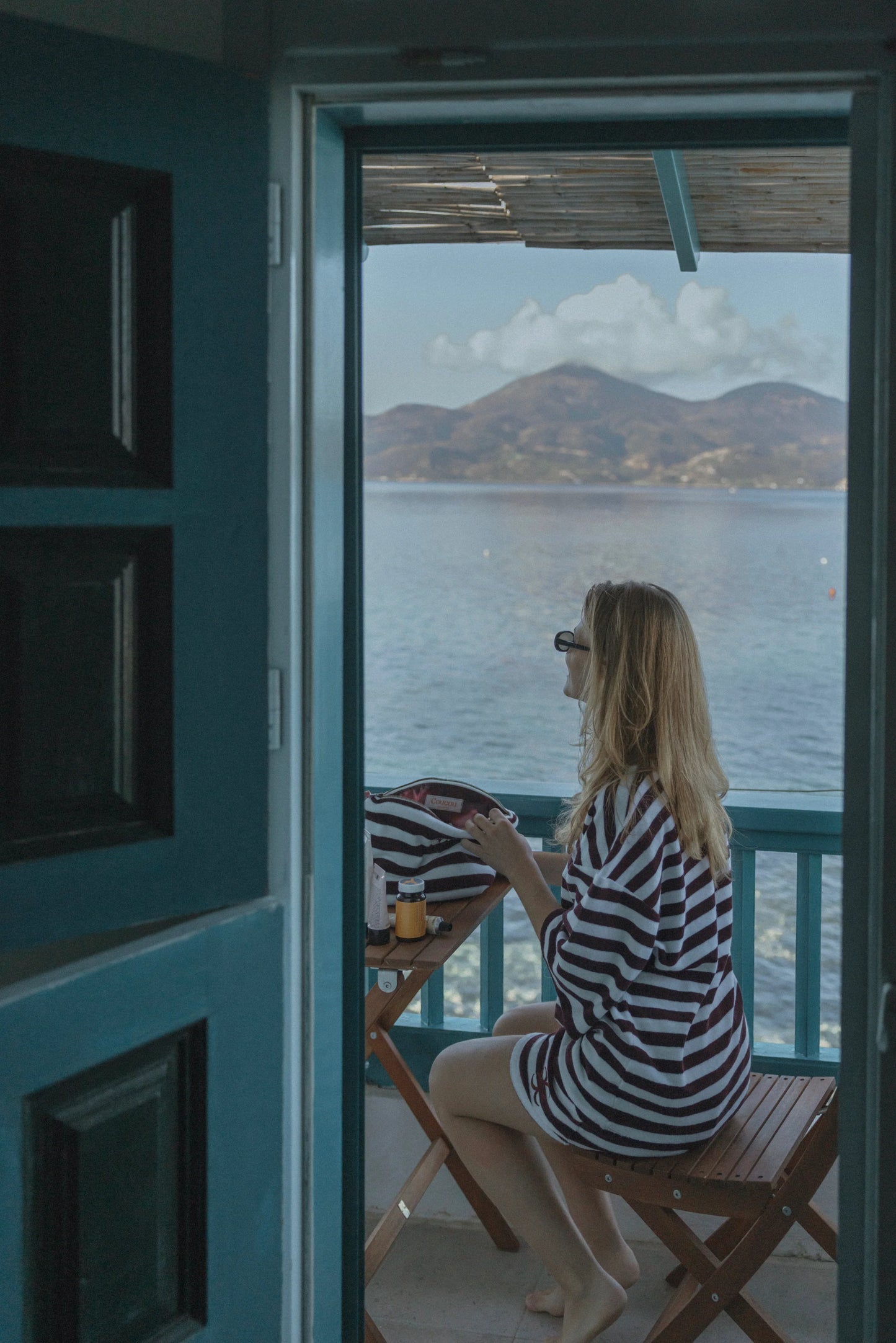 MARGARITA TEE AUBERGINE STRIPES