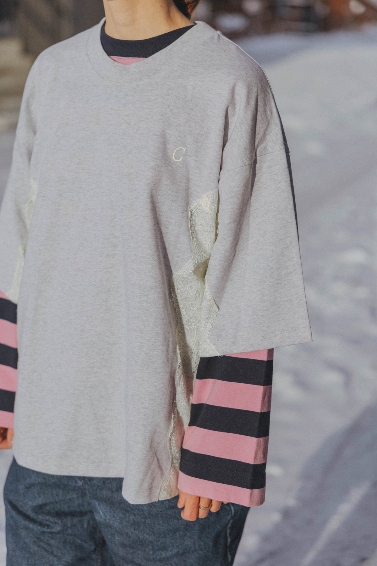 MARGARITA TEE - LIGHT GREY ECRU