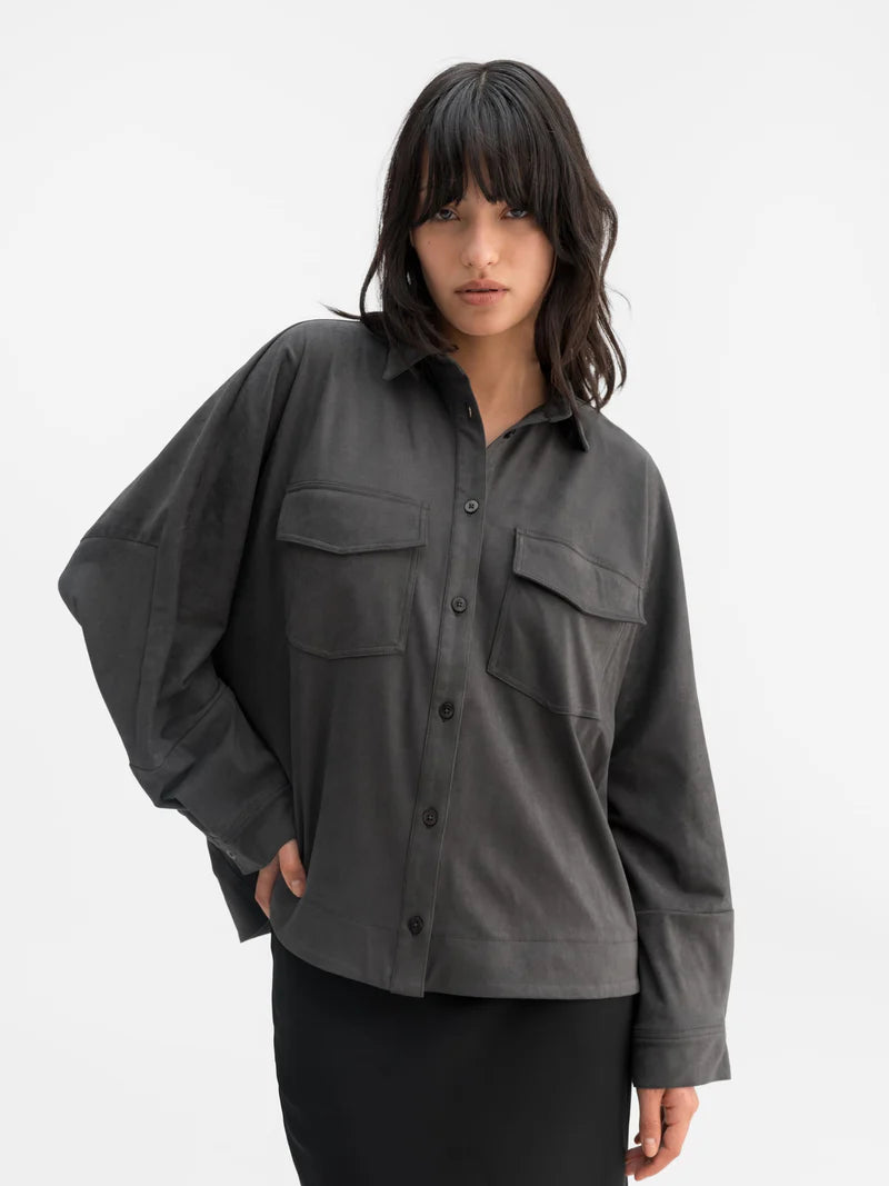 KAIA PU SUEDE OVERSHIRT