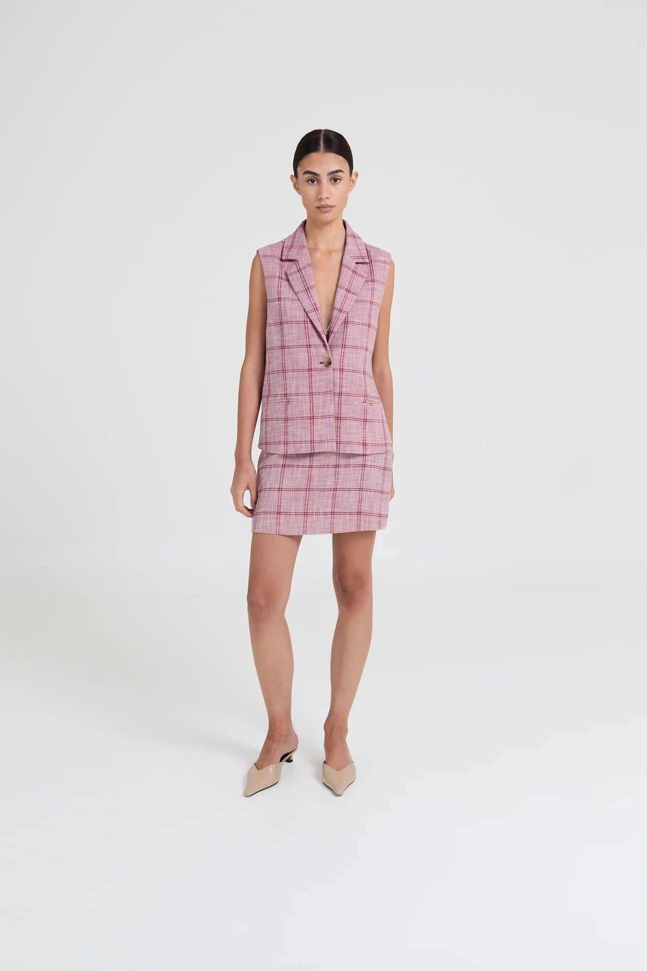 MAGGIE SKIRT BURGUNDY CHECKED