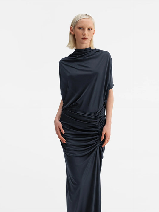 MAYA JERSEY SKIRT BLUE GREY