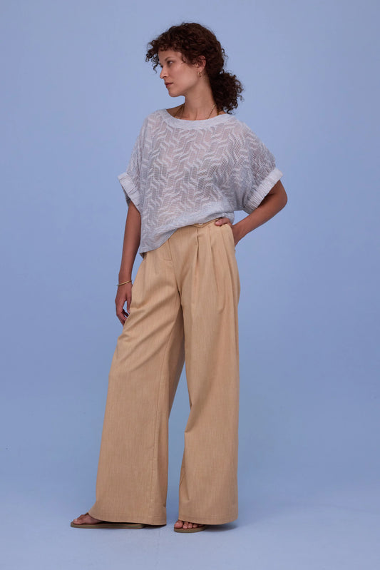 GERALDINE BLOUSE TRANSPARENT SKY BLUE STRIPES