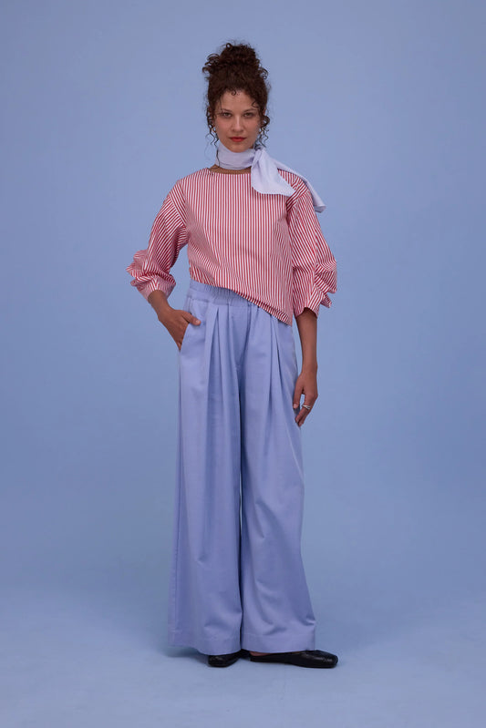 CAMILLE BLOUSE RED STRIPES
