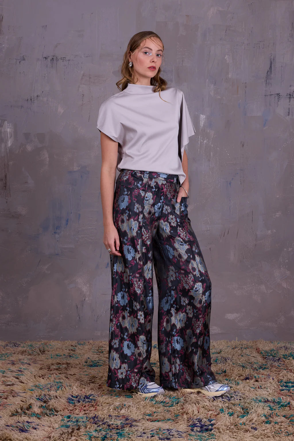 BOLIVAR BROEK BLUE JACQUARD