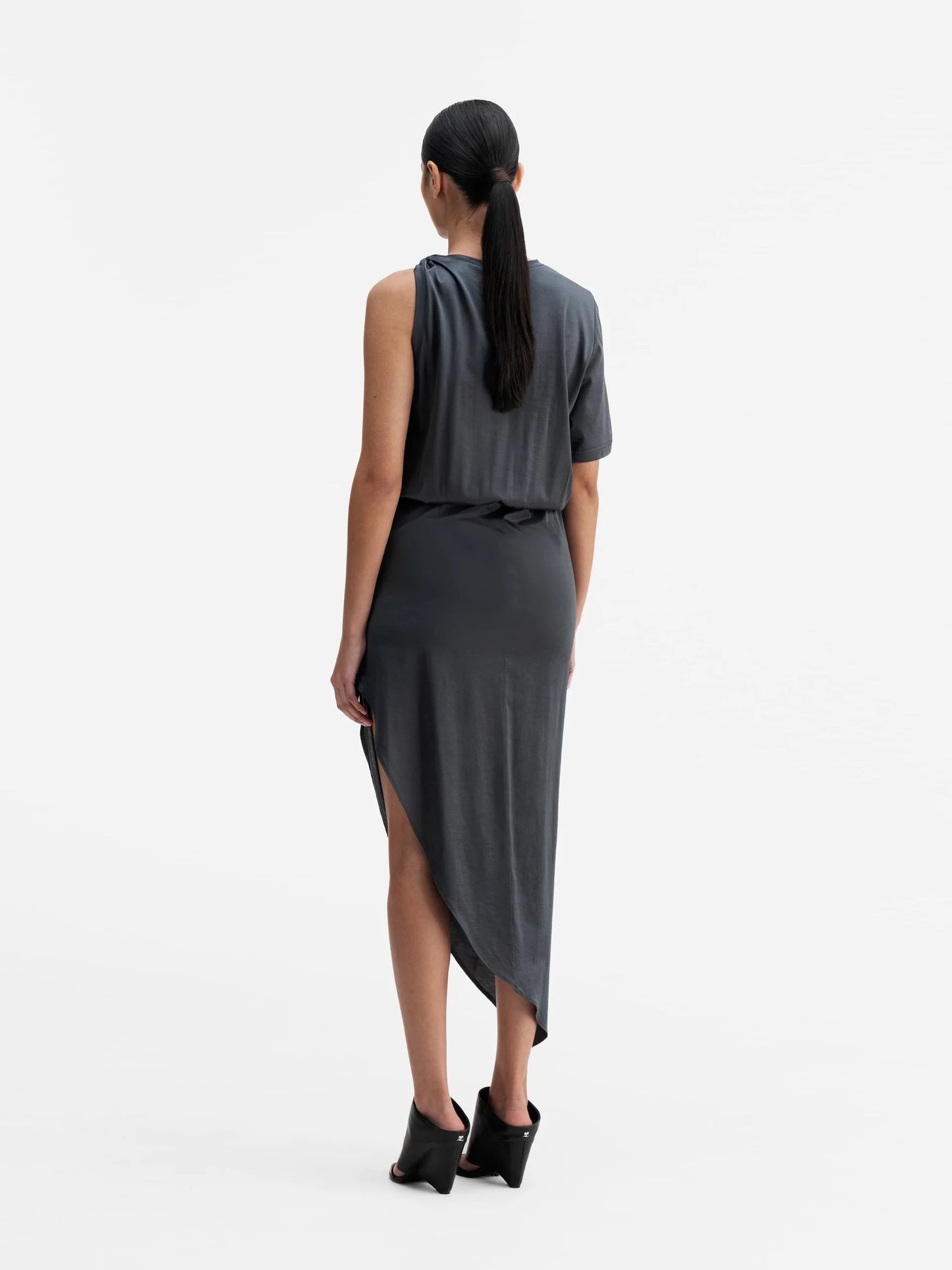 OKI TWISTED DRESS DARK GREY