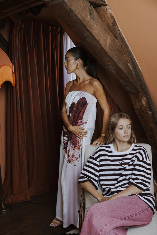 MARGARITA TEE AUBERGINE STRIPES