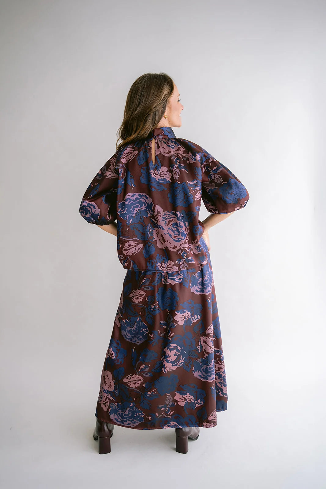 JULIETTE SKIRT BORDEAUX FLOWER