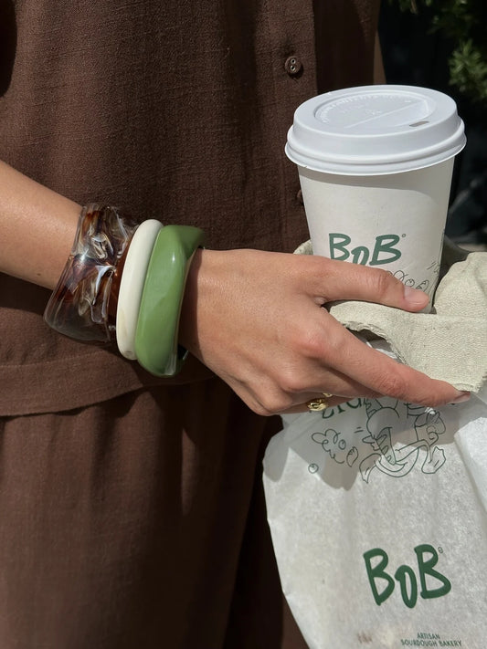 RESIN ARMBAND ROND CREME