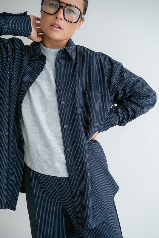 MARIE BLOUSE PREDORE STRIPE NAVY