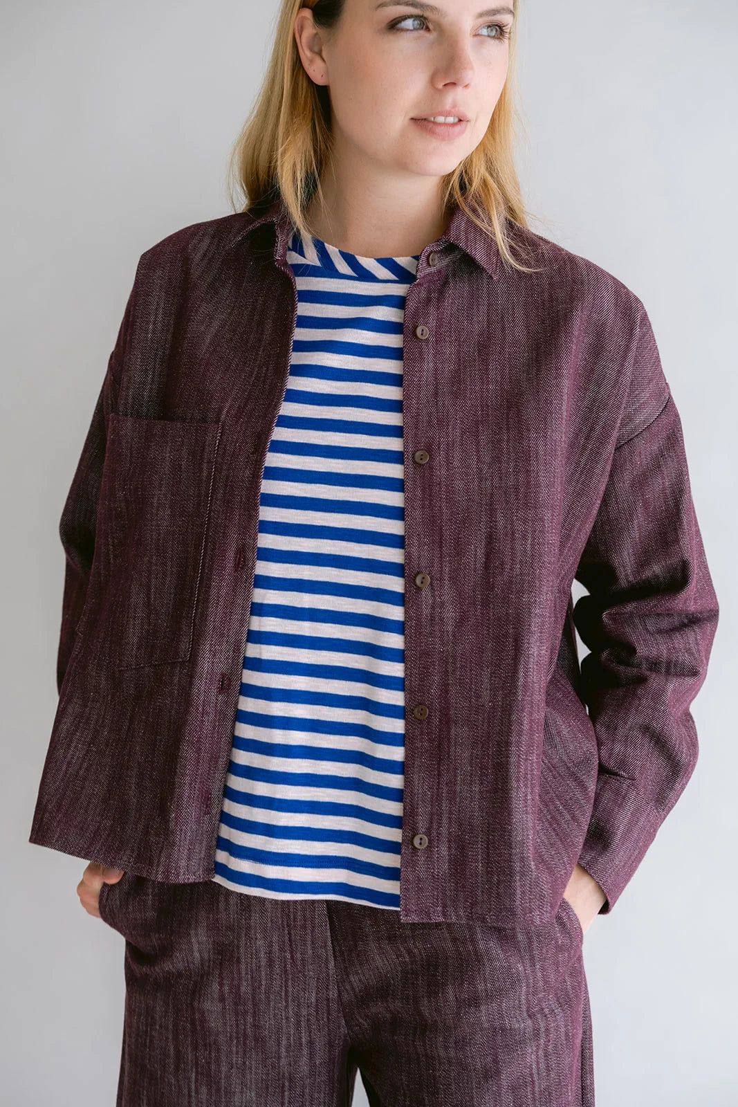 MEG BLOUSE JEANS BORDEAUX