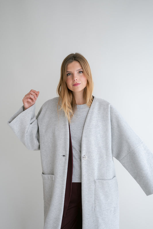 NOOR SHORT JACKET LIGHT GREY