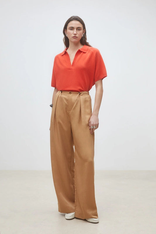 JIO WIDE-LEG PANTS CAMEL