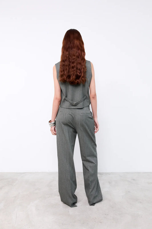 HOPE GILET GREEN PINSTRIPES