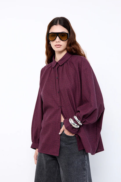 MEL BLOUSE RED GINGHAM