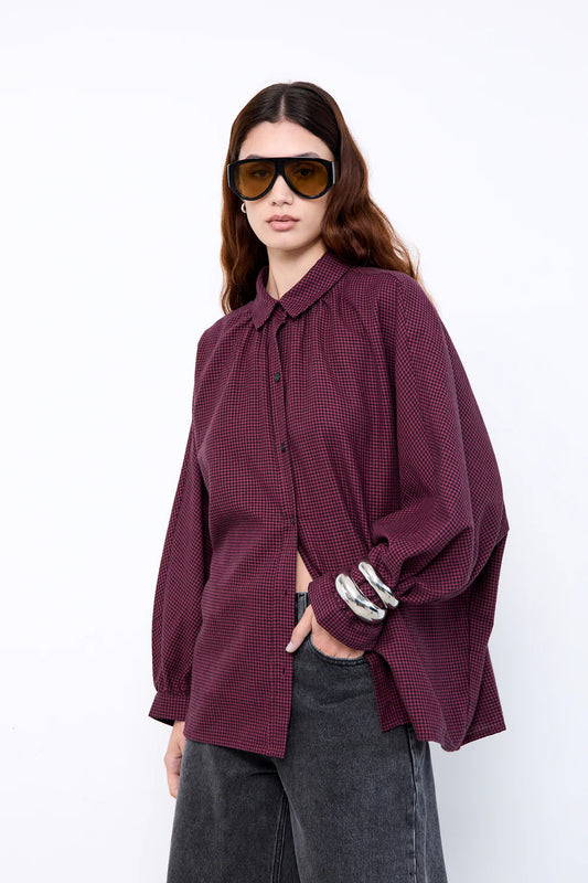 MEL BLOUSE RED GINGHAM