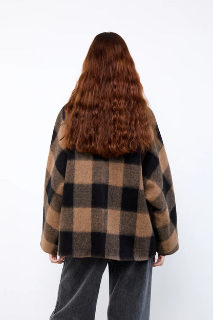 HAZEL JACKET CAMEL BLACK CHECKS