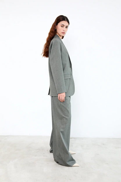 LOGAN PANTS GREEN PINSTRIPES