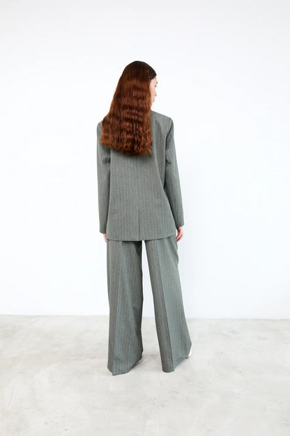 LOGAN PANTS GREEN PINSTRIPES