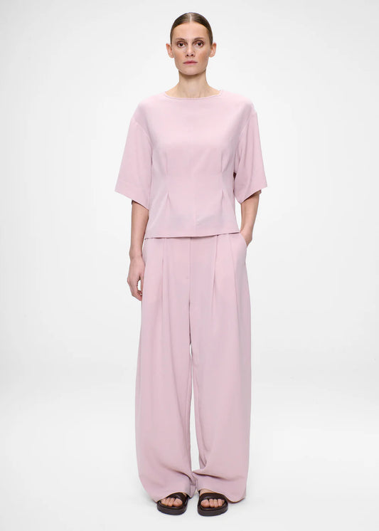 JAPANESE CRÊPE TEE TOP POWDER PINK