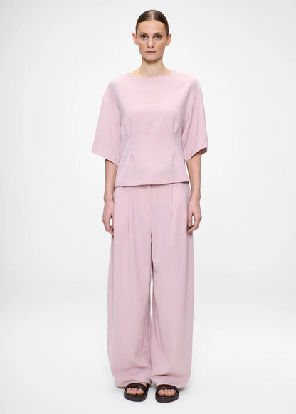 JAPANESE CRÊPE TEE TOP POWDER PINK