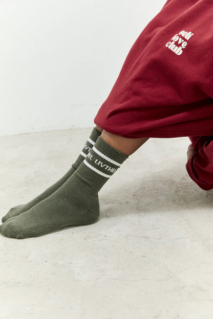 LIV THE LABEL SOCKS KHAKI