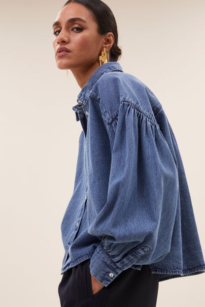 SARAH SHORT DENIM BLOUSE