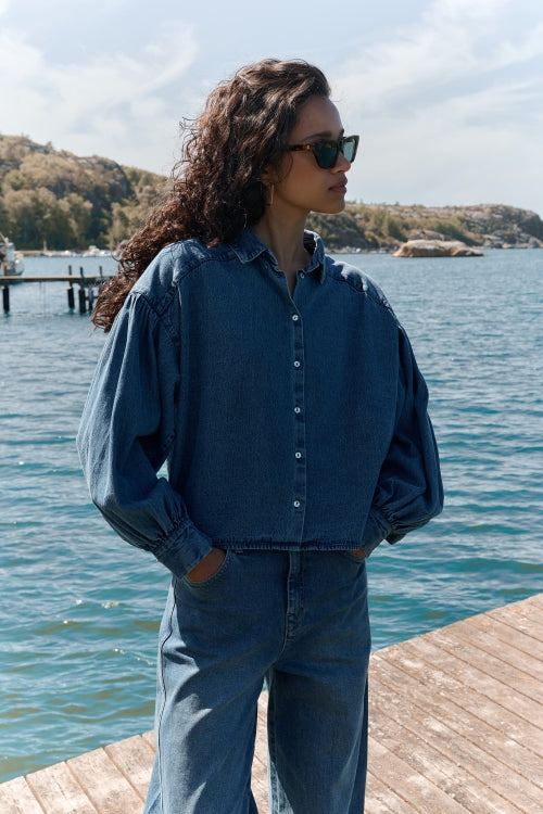 SARAH SHORT DENIM BLOUSE