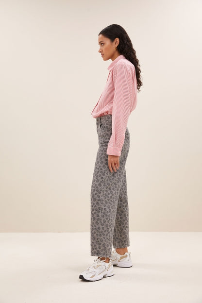 LEW GREY CHEETAH PANTS