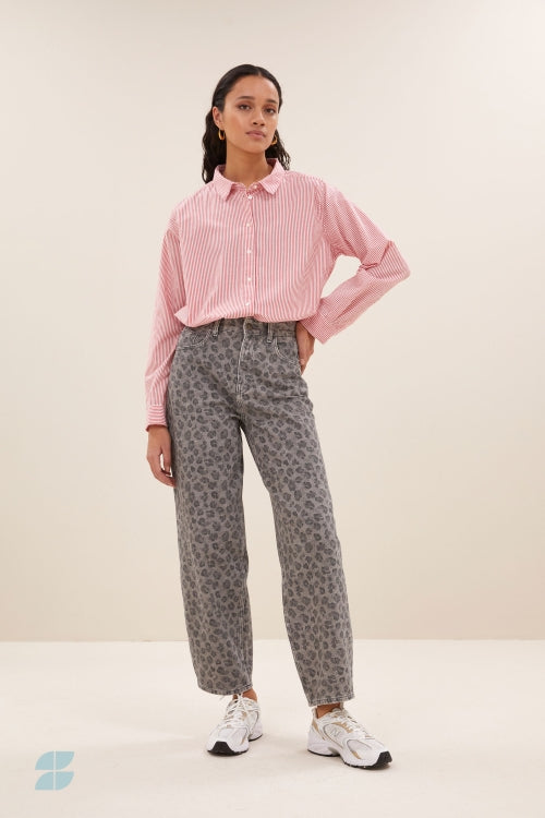 LEW GREY CHEETAH PANTS