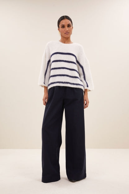 FLEUR STRIPE PULLOVER