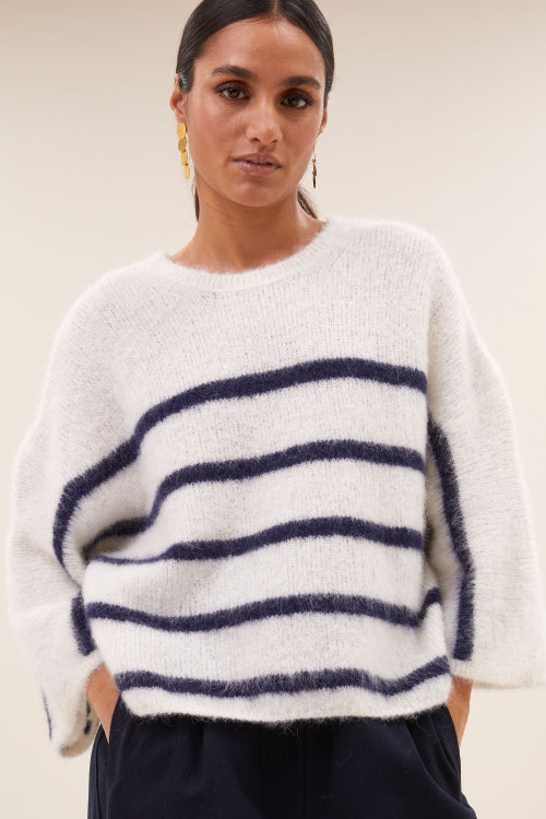 FLEUR STRIPE PULLOVER