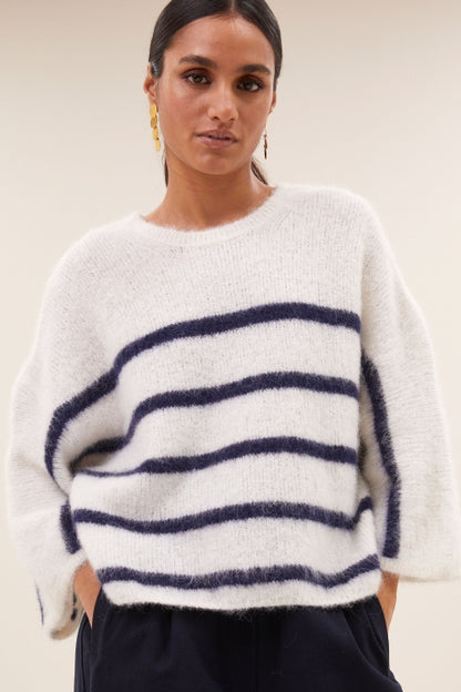 FLEUR STRIPE PULLOVER