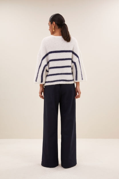 FLEUR STRIPE PULLOVER