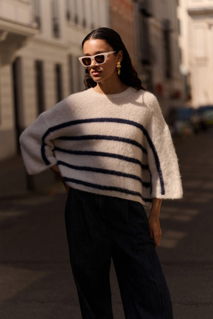 FLEUR STRIPE PULLOVER