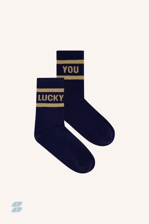 LUCKY SPARKLE SOCKS GOLD/NAVY