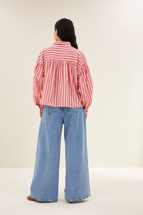 SARAH SHORT STRIPE BLOUSE