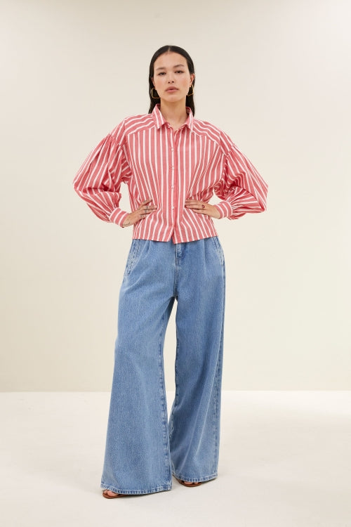 SARAH SHORT STRIPE BLOUSE