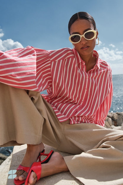 SARAH SHORT STRIPE BLOUSE