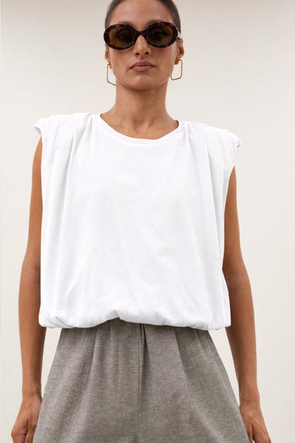 NILOU JERSEY TOP OFF WHITE