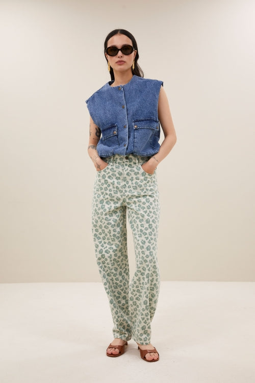 MAGGIE DENIM SLEEVELESS VEST