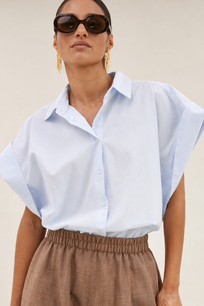 PIXIE CHAMBRAY BLOUSE