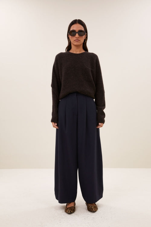 POLLY PULLOVER - DEEP BROWN
