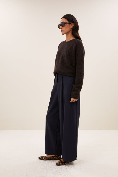 POLLY PULLOVER - DEEP BROWN